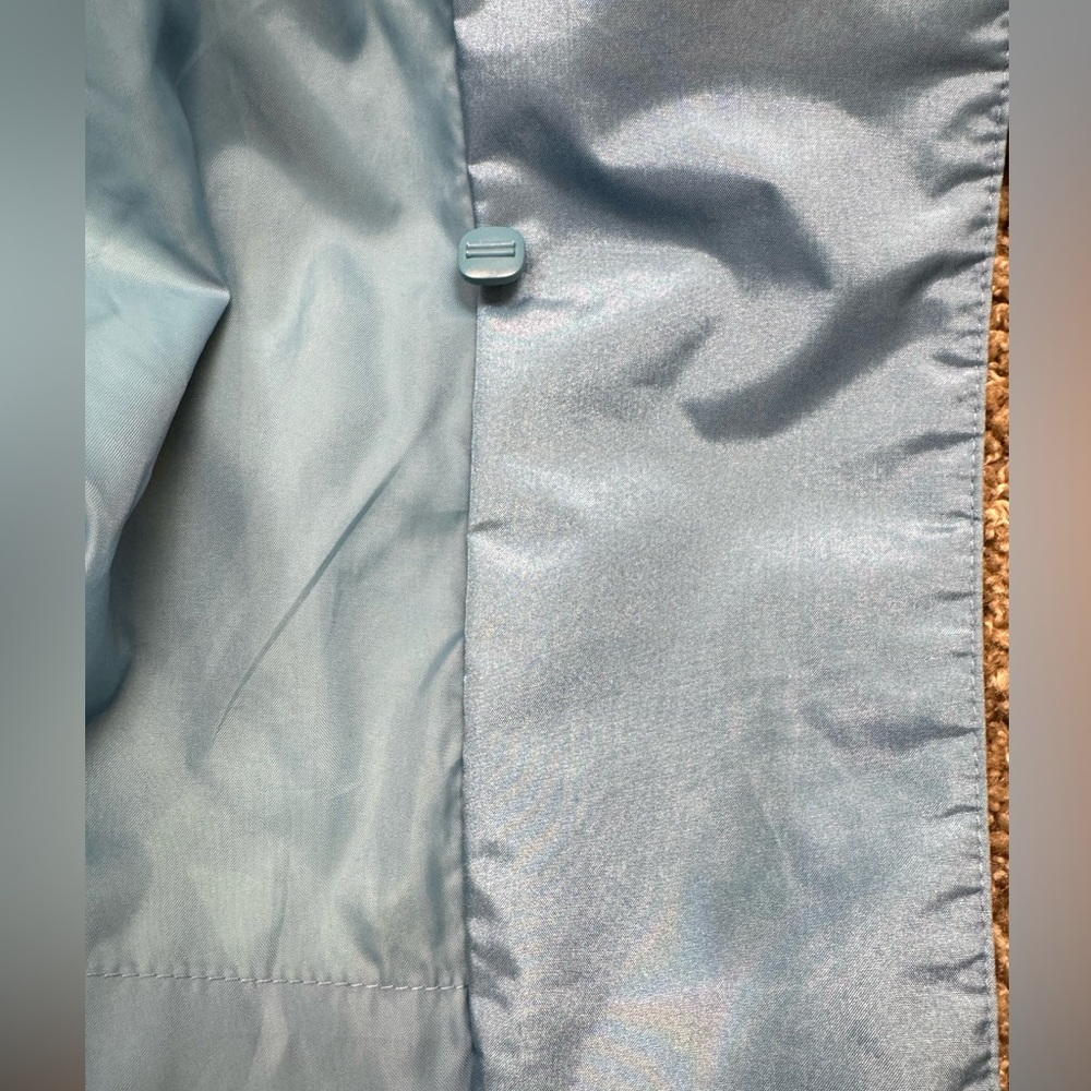 Vintage British Mist Women's Trench Coat Light Blue Lightweight Pockets Size 16 - Picture 12 of 12